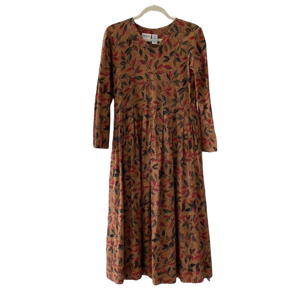 The Vermont Country Store Leaf Print Dress
